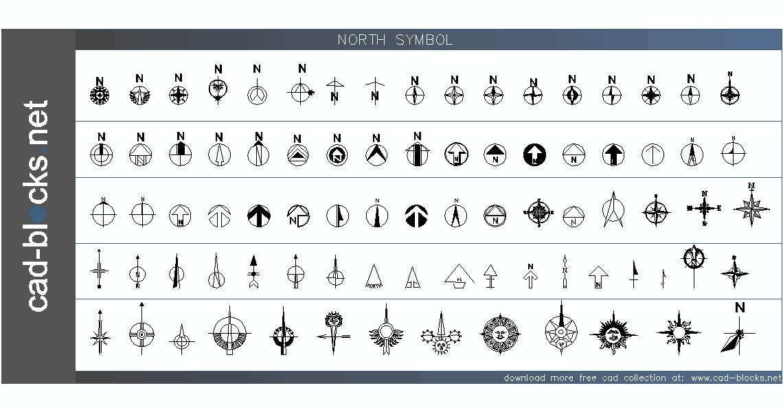 north symbols CAD Blocks