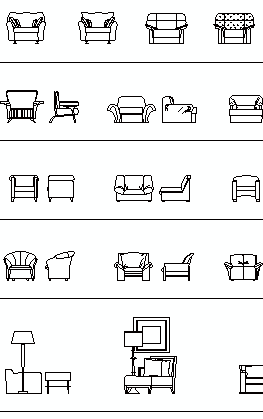 Gemaakt om te onthouden titel Of Furnitures CAD Blocks, dwg: beds, chairs, armchairs, tables, sofas