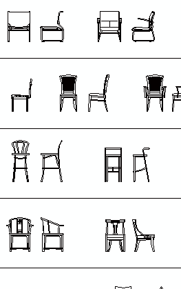Chairs elevation cad blocks