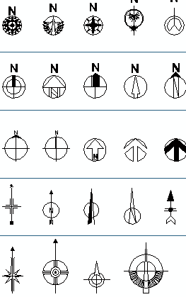 north symbols cad blocks